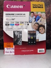 Canon Inkjet Cartridge Value Pack 225 Pigment Black, Black and Tricolor READ picture