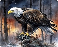 American Bald EAgle LAnding art AI Design  Novelty Mouse Pad Stunning picture