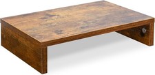 14.2 inch Monitor Stand Riser Rustic Brown Wood with Storage for Desk Small picture