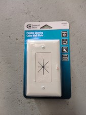 Commercial Electric 1 Flexible Opening Cable Wall Plate White 1-Gang 5028-WH-VN picture