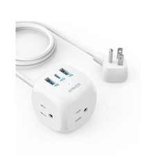 Anker USB C Power Strip 3-Outlet Surge Protector, White picture