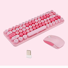 MOFii Sweet Pink 2.4G Wireless Compact 68-Key QWERTY Keyboard + Mouse picture