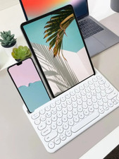 Macally Compact Bluetooth Keyboard w/ Tablet Slot White BTTABKEYBTPR picture