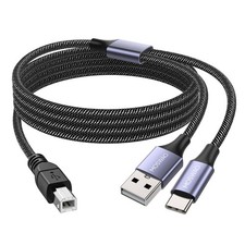 MOSWAG 2in1 USB C to B Printer Cable 5Feet/1.5M With ['1.5 meters'], Black  picture