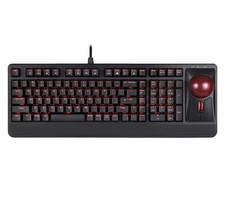 Perixx Periboard-322 Wired Mechanical Trackball Keyboard 2 Usb Hubs Works GR8 picture