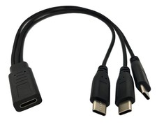 Qaoquda USB C Splitter Charge Cable,1 Feet USB-C Female to 3 x Type C black picture