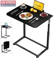 US Stock TV Tray Table Extra Large Couch Bed Eating Desk Foldable Black picture