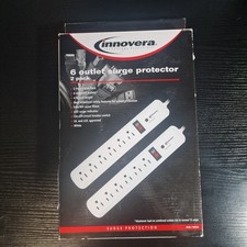 Innovera 71653 6 AC Outlets 4' Cord 540 J Surge Protector - White (2/Pack) New picture