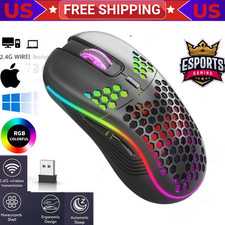 Wireless Mouse Gaming Rechargeable Optical Mouse Cordless 7 Color LED Backlit PC picture