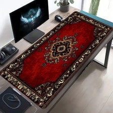 1pc Large Esports Gaming Mouse Pad, Red Background Vintage Persian Carpet Patt picture