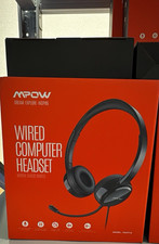 Mpow PA071A Wired On-Ear Headband Computer Headset w/ Boom Mic, Black picture