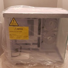MUSETEX Y6 White Gaming Case Tempered Glass Steel USB USB-C Audio Ports picture