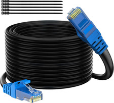 Cat 6 Outdoor Ethernet Cable 200 Ft Black, High Speed Heavy Duty Long Internet N picture