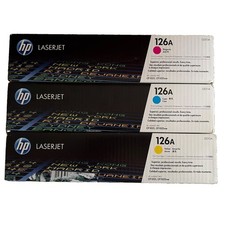HP 126a Magenta, Cyan And Yellow Toner Cartridge(s) New In Box. picture
