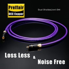75 Ohms Audio Coaxial Cable OCC Copper Sliver Plated Digital RCA Plug Cable picture