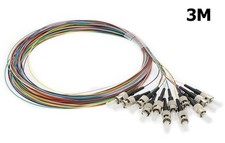 3M 12x ST UPC Single Mode Fiber Optic Optical Pigtail Cable Cord Multicolor picture