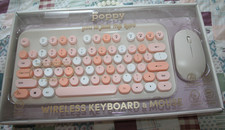 xo poppy wireless keyboard & mouse set for Windows,Apple & Android Battery Beige picture