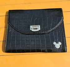 Disney Parks Black Alligator Skin Tablet IPad Case With Mickey Icon picture