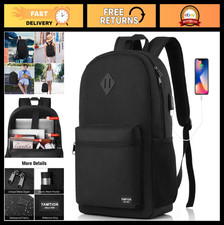 Stylish Black Backpack for Men & Women, 15.6