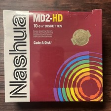 NASHUA 5.25 Floppy Disk 10 MD2-HD, Double Sided/High Density NEW picture