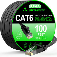 Cat 6 Ethernet Cable 100 Ft, Indoor&Outdoor, High Speed 10Gbps Internet Network, picture
