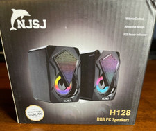 NJSJ H128 Dynamic RGB Desktop Speaker  3.5mm Aux-in Connection picture