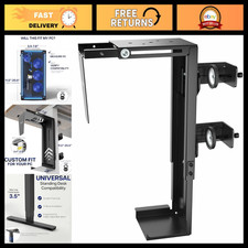 Clamp-On Desk Leg PC Mount - Adjustable Black Monitor Stand, Space-Saving Design picture