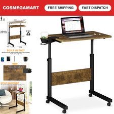 Adjustable Mobile Laptop Stand - Walnut Finish, Height & Angle Adjustable, Porta picture