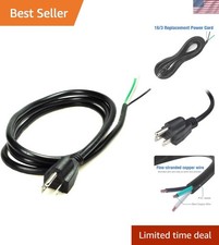 6ft 16 Gauge 3 Prong Heavy Duty Replacement Power Supply Cord Cable 110V 115V... picture