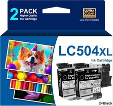 LC504XL 2Pack High Yield LC504XL Black Ink Cartridges Compatible for Brother + + picture