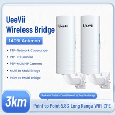 2pcs Wireless Bridge UeeVii Point to Point PTMP WiFi CPE452 Outdoor 2 LAN Port picture