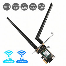 Intel AX201 AX3000 WiFi 6 PCIe x1 Wireless Card for Desktop PC Bluetooth Adapter picture