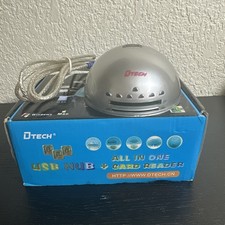 DTECH USB 2.0 7-Port Hub 62-in-1 Memory Card Reader UFO Dome Silver Tested picture