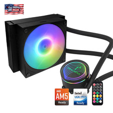 Dracaena.Io 120Mm AIO CPU Cooler, Intel & AMD, ARGB, PWM, 180W TDP, Black picture