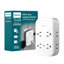 Philips All-in-One Surge Tap with USB, 4 Grounded & 4 Polarized Outlets picture