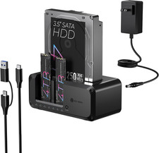 M.2 Nvme & SATA SSD/HDD Hard Drive Docking Station,  USB-C 10Gbps Nvme Cloner&Re picture