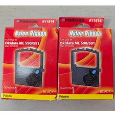 2 Pack Porelon 11514 Black Nylon Ribbon for Okidata ML 320 321 390 391 590 591 picture