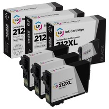 LD Reman Epson 212XL T212XL120 High Yield Black Ink Cartridges 3-Pack picture