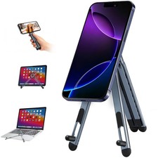 3-in-1 Portable Laptop Stand with Magnetic Phone Holder, Silver picture