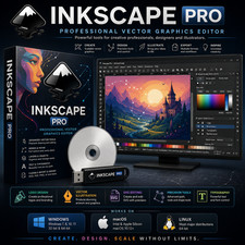 Inkscape Pro Vector Graphics Illustrator SVG Logo Design Software USB CD Mac picture