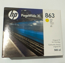 Genuine HP PageWide XL 863 Yellow Ink Cartridge 500ml (F9K39A) picture