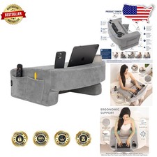 Extra Large Reading Pillow Lap Desk, Ergonomic Memory Foam Arm Rest, Cup/Phon... picture