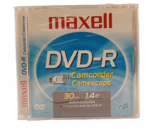 Maxell 8cm Mini DVD-R Camcorder Discs 1.4GB 30 Min 3 Pack Blank Media New Sealed picture