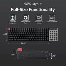 KEYCHRON K4 96% LAYOUT QMK WIRELESS AND WIRED OPTIONS -  BLACK/BROWN SWITCH picture