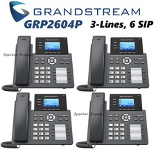 4 Grandstream GRP2604P 3-Line 6 SIP Office Phone + Dual Gigabit PoE Lot picture