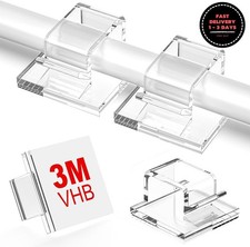 100 clips adhesivos para cables, transparentes, pequeños, para interiores  picture