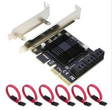 PCIe SATA Card [6 Ports], RIITOP PCIe x4 to 6 Port SATA 3.0 6Gbps Expansion Cont picture