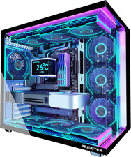 Y6 PC Case, Pre-Installed 7 Infinity Mirror PWM ARGB Fans, ATX Mid Tower picture
