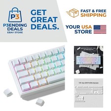 White PBT Shine Through Keycaps Set - 132 Keys for Mechanical Keyboards picture