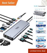 Versatile Selore USB C Hub Docking Station for Windows & Mac - 14 Ports, Compact picture
